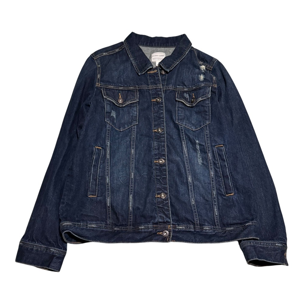 Melrose & Market 100% Cotton Dark Wash Button Closure Jean Jacket Women's Medium